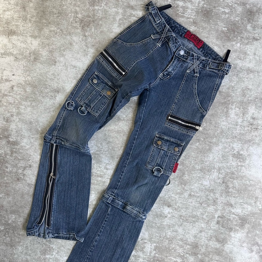 Tripp NYC Denim Jeans with Zipper Accents